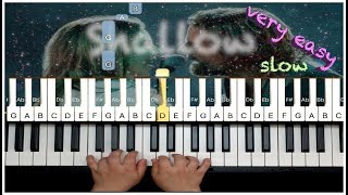 Shallow - SLOW VERY EASY (beginner) Piano Tutorial Lesson /Lady Gaga and Bradley Cooper
