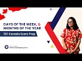 Days and Months | Beginner's Guide | TEF Canada Preparation