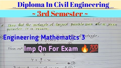 Engineering Mathematics 3 Semester | Imp Qn For Exam 🔥 #ctevt #diploma