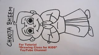 How to Draw- Chhota Bheem Saying Namaste Step by Step Tutorial for Kids