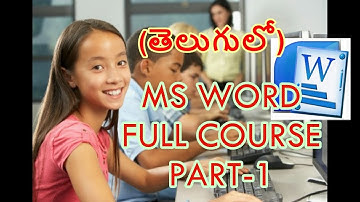 Ms Word Tutorials in Telugu Part - 1|| LEARN COMPUTER TELUGU VIDEOS LEARN COMPUTER