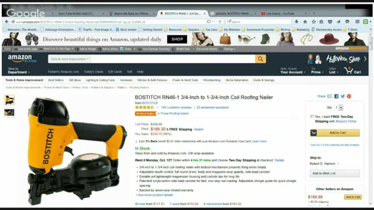 BOSTITCH RN461 3/4Inch to 13/4Inch Coil Roofing Nailer Review YouTube