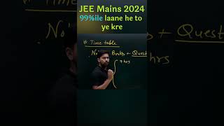 JEE Mains 2024 में 99%ile लाने काआसान तरीका?Best Timetable For JEE Aspirant ?jee2024 shorts viral