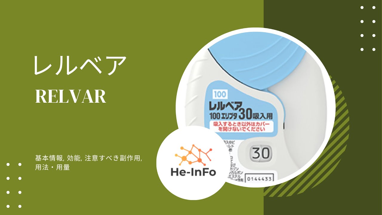 #レルベア - RELVAR | 基本情報, 効能, 注意すべき副作用, 用法・用量| ビランテロールトリフェニル酢酸塩 - フルチカゾン ...