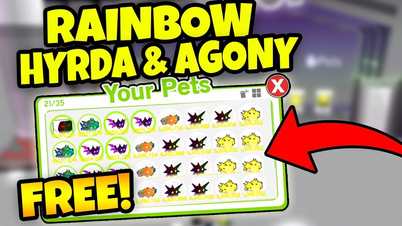 How To Get Free Rainbow Hydra Agony Pet Simulator Roblox Youtube - free pets with admin commands roblox pet simulator