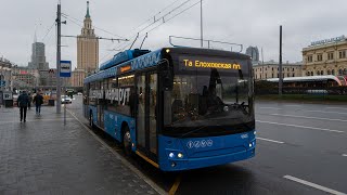 Поездка на троллейбусе СВАРЗ-МАЗ 6275 №9805 Маршрут Т (В Парк) м. Комсомольская - Завод СВАР3 Москва