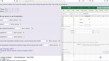 Quartile, mean, Std Dev problem using excel