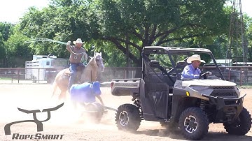 Team Roping Header Horse Training On Roping Dummy with PRCA Team Roper Tyler Wade,