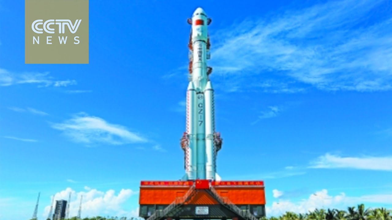 Long March-7, China’s latest carrier rocket, being carried on mobile ...