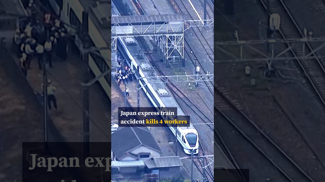 Express train strikes railway workers on tracks in Japan, killing 4