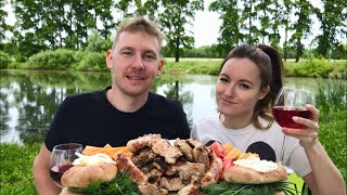 МУКБАНГ ШАШЛЫК НА ПРИРОДЕ | MUKBANG BARBECUE IN NATURE | ответы на вопросы