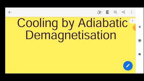 Cooling by adiabatic demagnetisation of Para magnetic salt