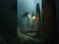 Divers Find Upright Wooden Beams Preserved Underwater