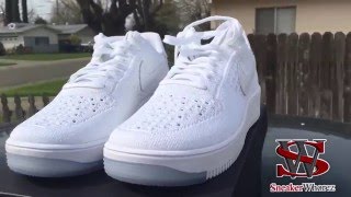 white flyknit air force 1 low