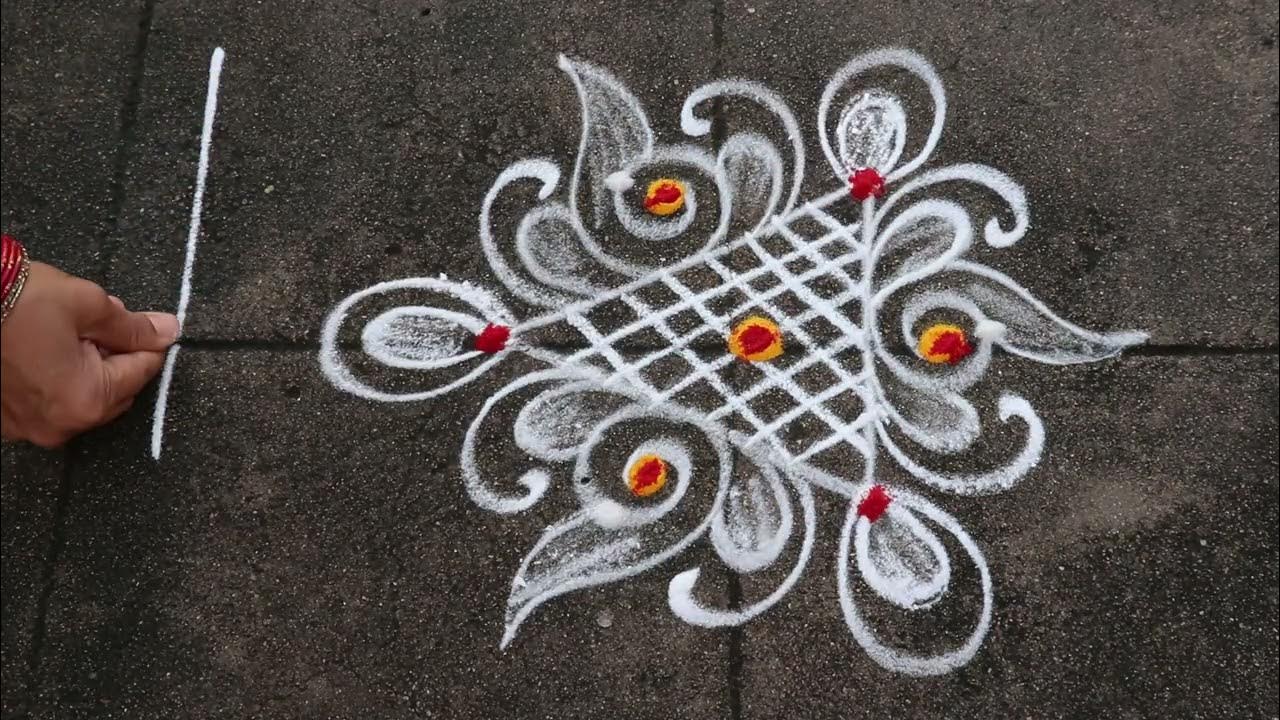 Shivaratri Special Sanku Rangoli Designs 3x2 dots Easy & Small ...