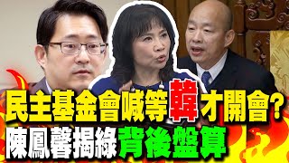 民主基金會喊等'韓'才開會? 陳鳳馨揭綠'背後盤算'韓力邀'盧業中'擔任執行長 陳鳳馨曝他'驚人來歷'