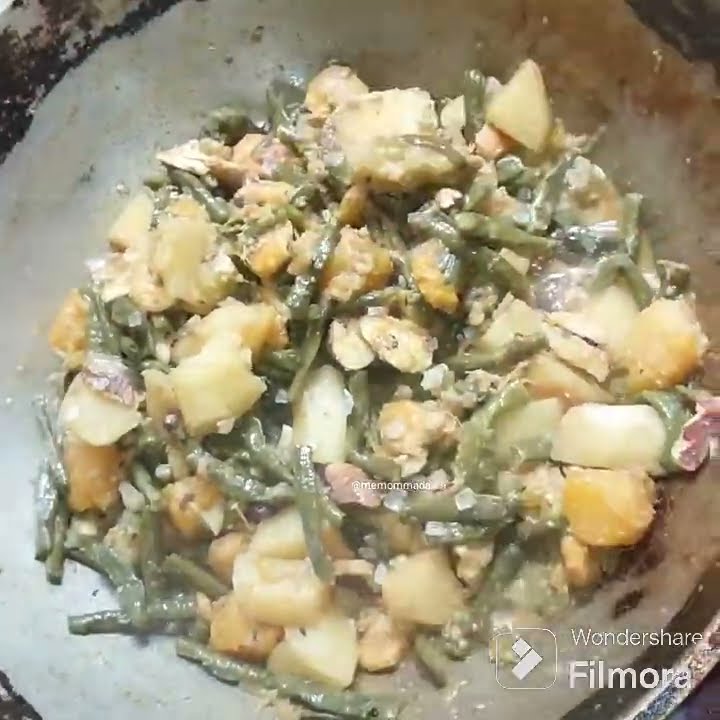 #recipe 2 Mix veg curry with rohu fish head.