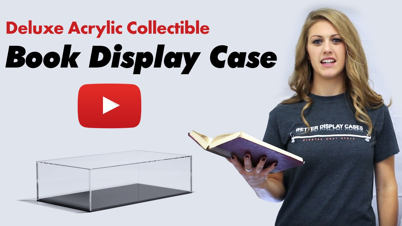 Deluxe Acrylic Book Display Case with Black Back Wall Mount (a051)