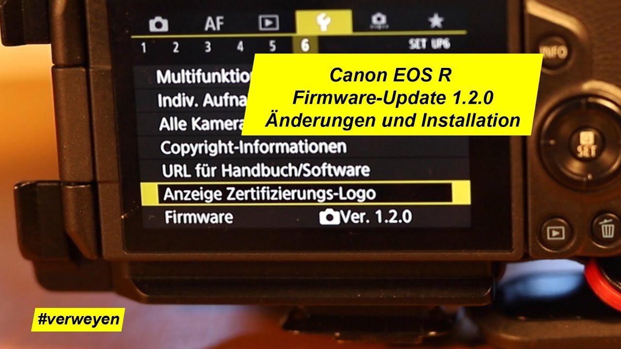 CANON EOS R Firmware Update 1.2 Änderungen und Installation YouTube