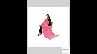 Women's Velvet Gotta Patti Dupatta (Pink, Length: 2.25 to 2.50 Mtr) screenshot 3