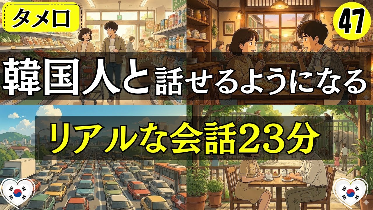 【韓国語会話】韓国人と話せるようになる!!リアルな会話23分