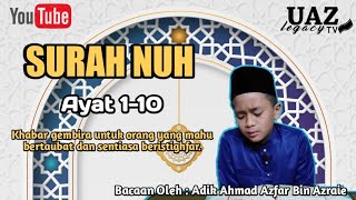 Terbaik Ahmad Azfar || Surah Nuh || Juara 2 Tijan Nour 2022