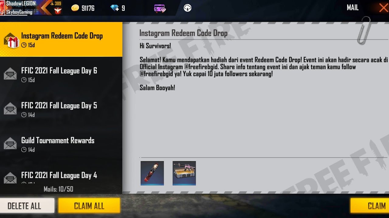 NEW Instagram Redeem Code Drop 😍 Free Fire Rewards Redemption Site New ...