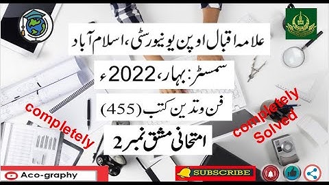 AIOU Code 455 Solved Assignment No.2 Spring 2022|| Subject: Book Editing | Level:B.A/B.com