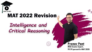 MAT 2022 Revision  Intelligence and Critical Reasoning | Tricks and Tips to Solve Fast | MBA Karo