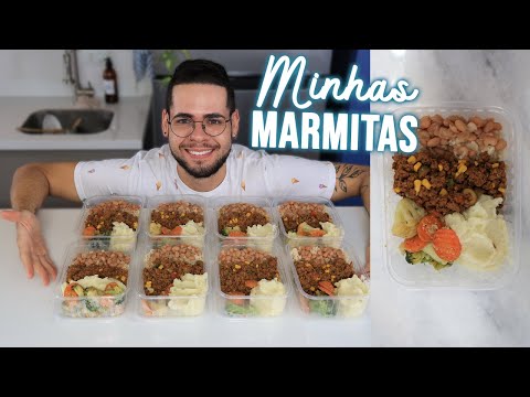 COMO PREPARO MINHAS MARMITAS PRA SEMANA | CARDÁPIO COMPLETO, FÁCIL E SAUDÁVEL