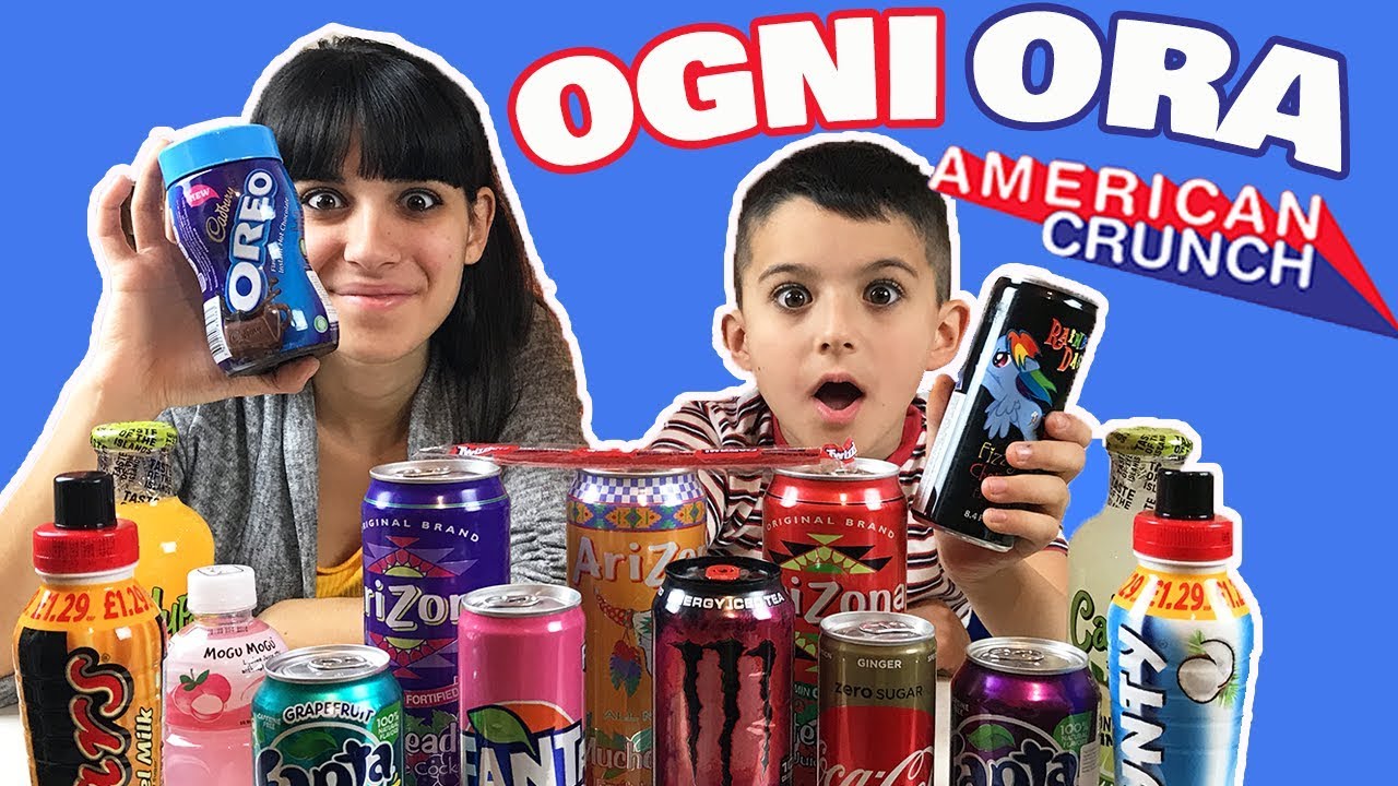 Beviamo bibite strane AMERICAN CRUNCH ad OGNI ORA per un GIORNO INTERO - 24 ORE CHALLENGE