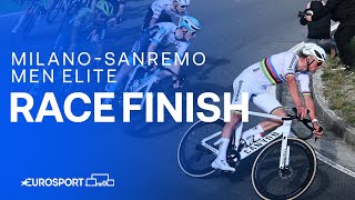 BREATHLESS sprint to the line 😳 | Milano-Sanremo 2024 Race Finish | Eurosport Cycling image