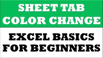 How to change worksheet Tab Color in Excel 2016 | Excel Basics