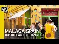 4K Malaga, Town, Marina and Beach | Top 10 Places to Hang Out