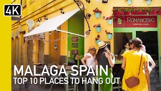 4K Malaga, Town, Marina And Beach | Top 10 Places To Hang Out