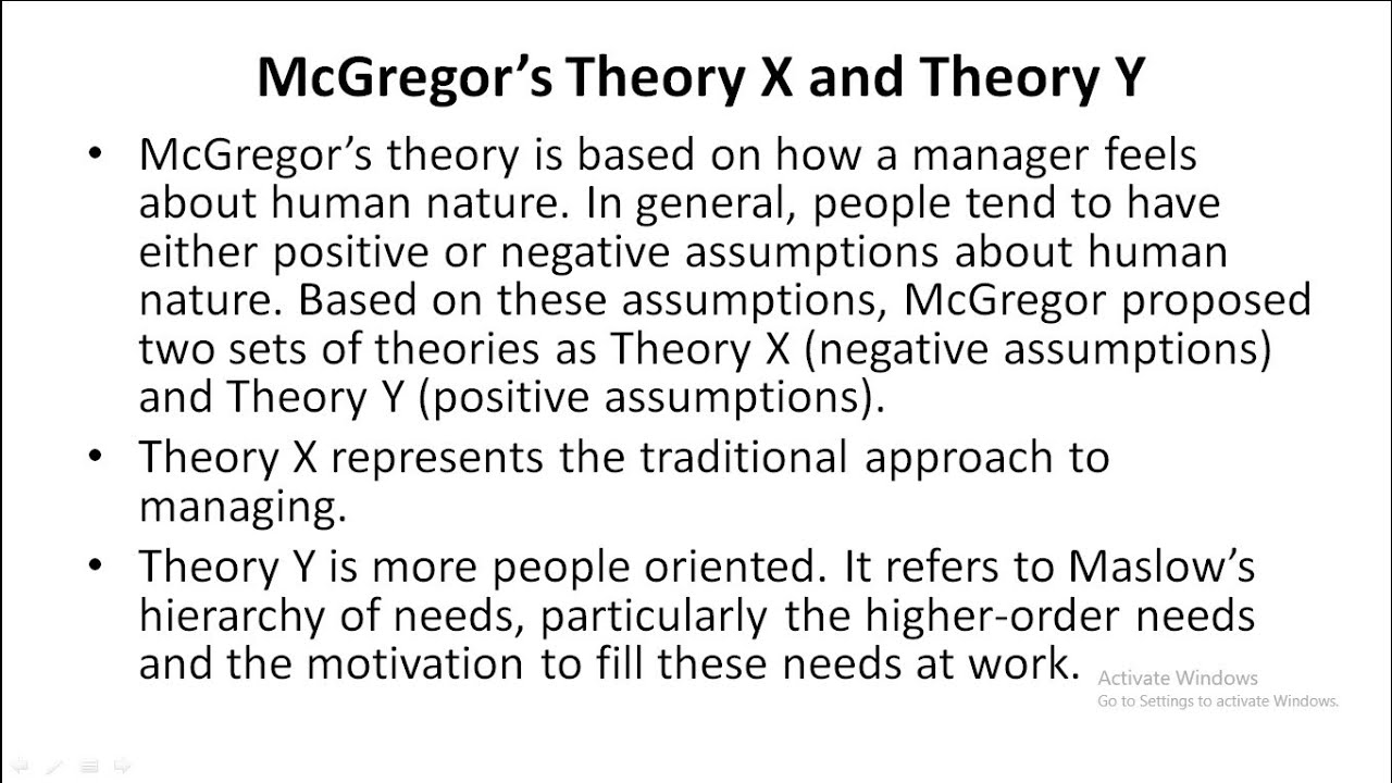 Assumptions Of Theory X And Theory Y