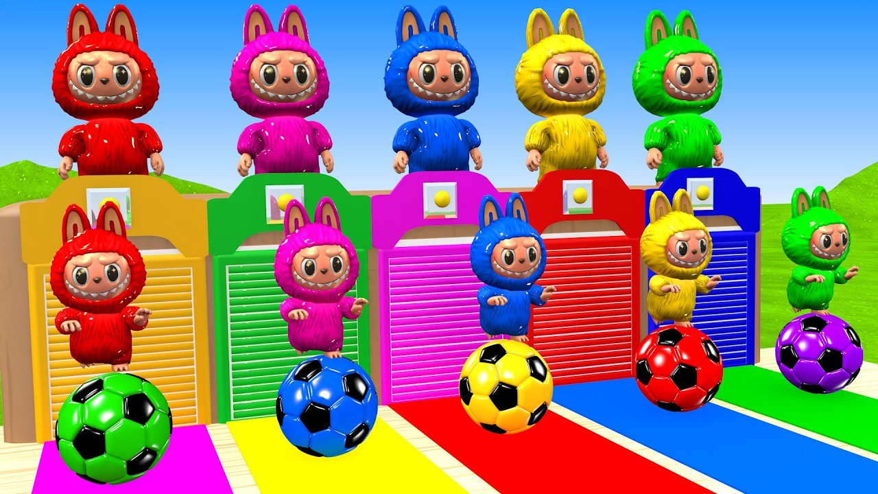 Long Slide Game With Labubu Zimomo Mokoko Pato Pippo Bayby Three 3d Animal Game Funny 3d Animals