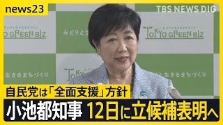 小池都知事が12日に立候補表明へ　自民党は3選を「全面支援」方針　規正法改正案で野党が批判「総理は“検討使”」【news23】｜TBS NEWS DIG