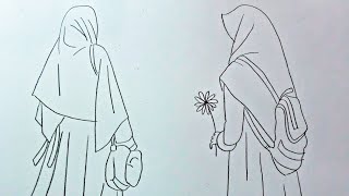 BELAJAR LAGI || Menggambar Anime Hijab Mudah Banget