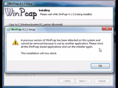 Probleme Installation Winpcap Youtube