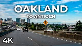 Driving Oakland to Antioch 4K | Oakland Skyline Freeway Drive | Real Car Sounds