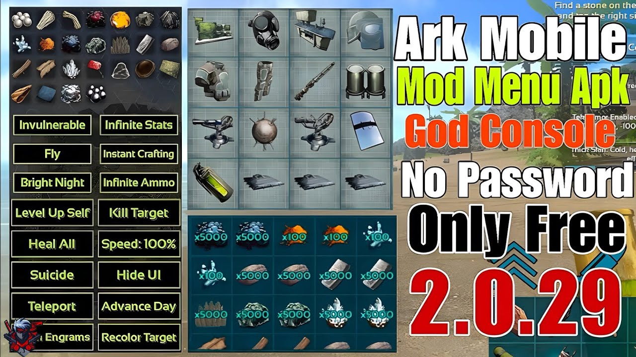 Ark Mobile Online Mod apk 2.0.29 || 10 + 14 Working God of God 🤑 Only ...