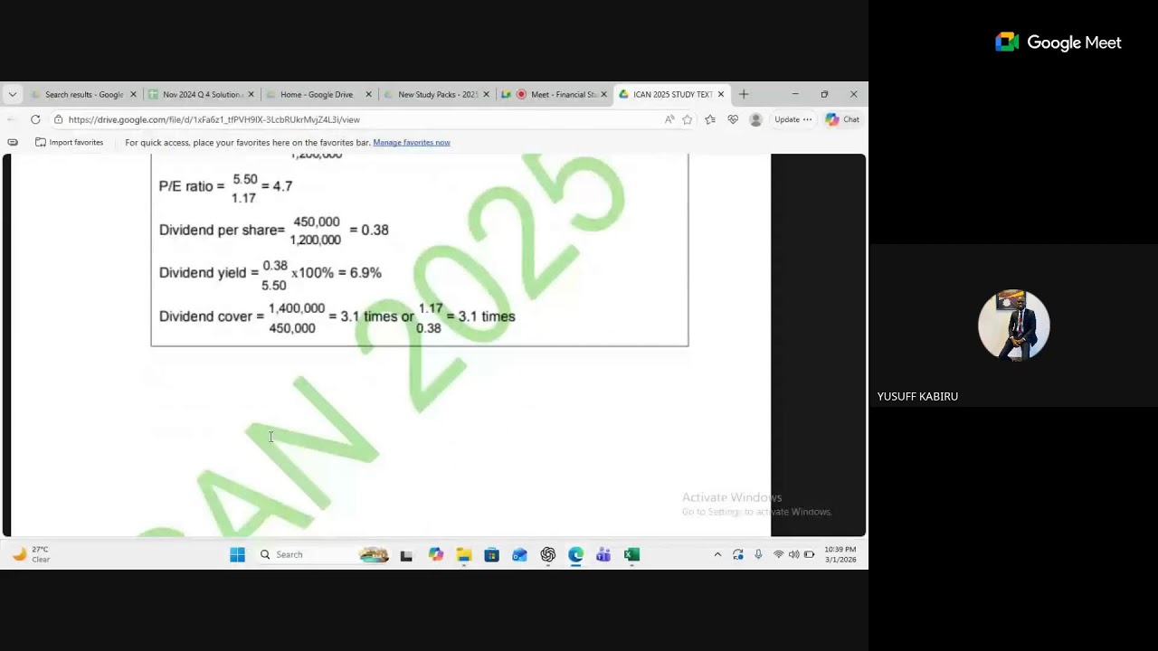Financial Statement Interpretation & Analysis (Ratio )