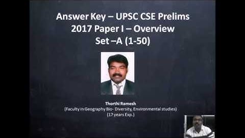 ANSWER KEY UPSC CSE PRELIMS 2017 GENERAL STUDIES CSAT PAPER 1 solution ANALYSIS