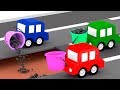 Lehrreicher Zeichentrickfilm - Die 4 kleinen Autos bauen eine Straßenwalze