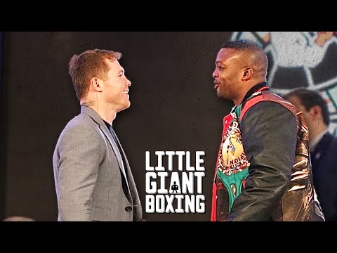 CANELO VS ILUNGA MAKABU FACE-OFF FOR CRUISERWEIGHT FIGHT, MAKABU LOOKS HUGE, BOTH SIZE EACH OTHER UP