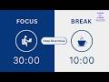 Study With Me Using Deep Blue Noise 4k 🌊 | 4 Hour Pomodoro 30/10