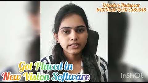 QSPIDERS/JSPIDERS HADAPSAR STUDENT GOT PLACED AS QA ENGINEER CONGRATULATIONS AASHA
