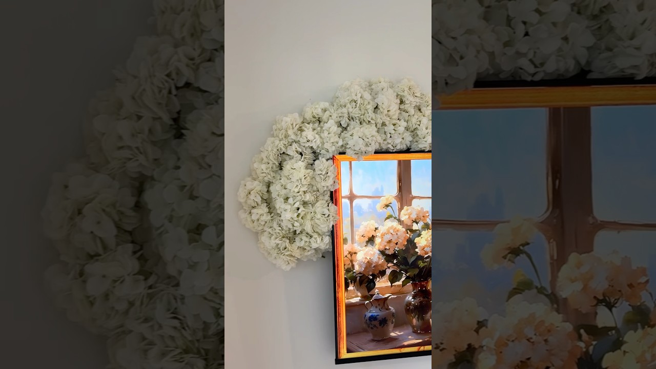 Artificial flowers wall decor idea 😍 #walldecor #homedecor