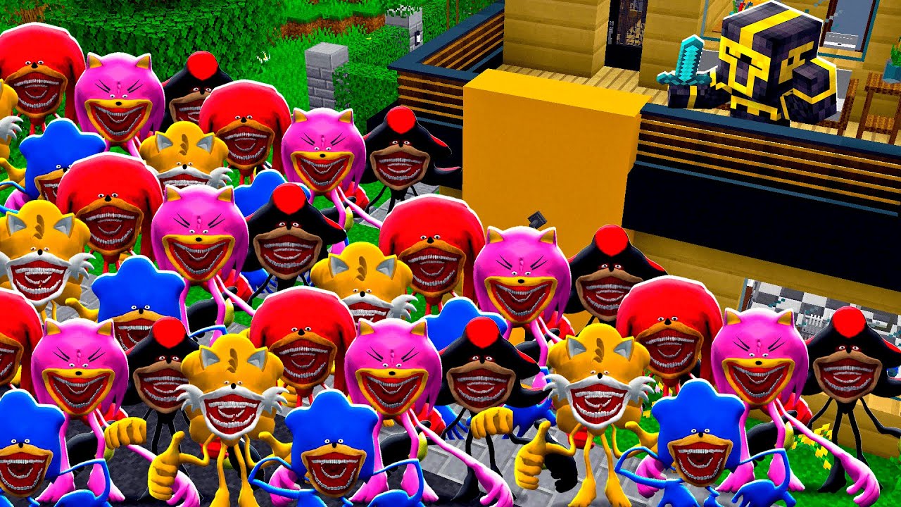 APOCALIPSIS DE PERSONAJES DE SHIN SONIC EN MI CASA EN MINECRAFT 😱